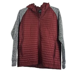 Brooklyn Standard  Men's Quilted/Puffer  Hooded Coat Sweatshirt Sleeves …